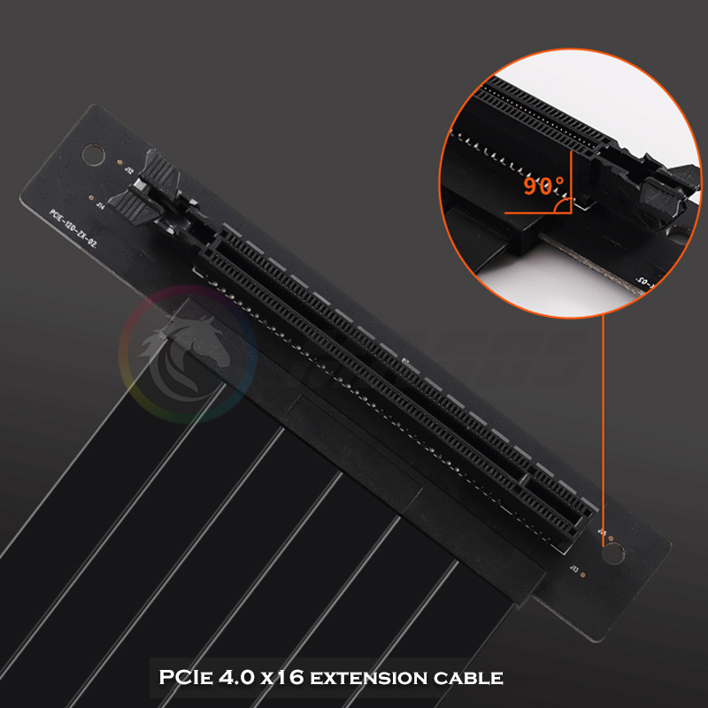 PCIE 4.0 X16 Riser Cable Video - огляд і ціна Pcie 4.0 X16 Riser Cable 90 Degree