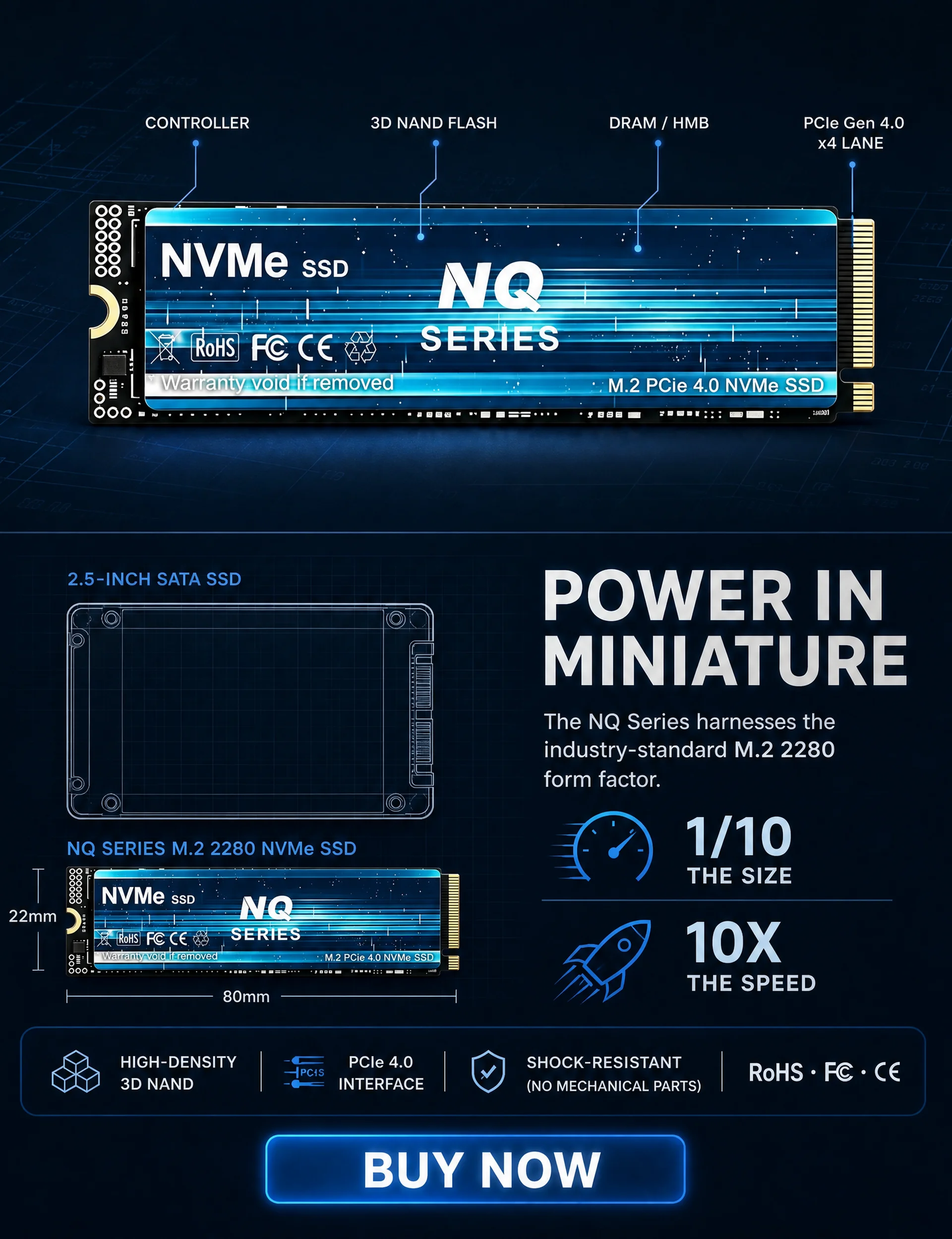 7300MB/s NQ Series PCIe 4.0 NV - огляд і ціна M.2 Nvme 4Tb Pcie 4.0 Ssd
