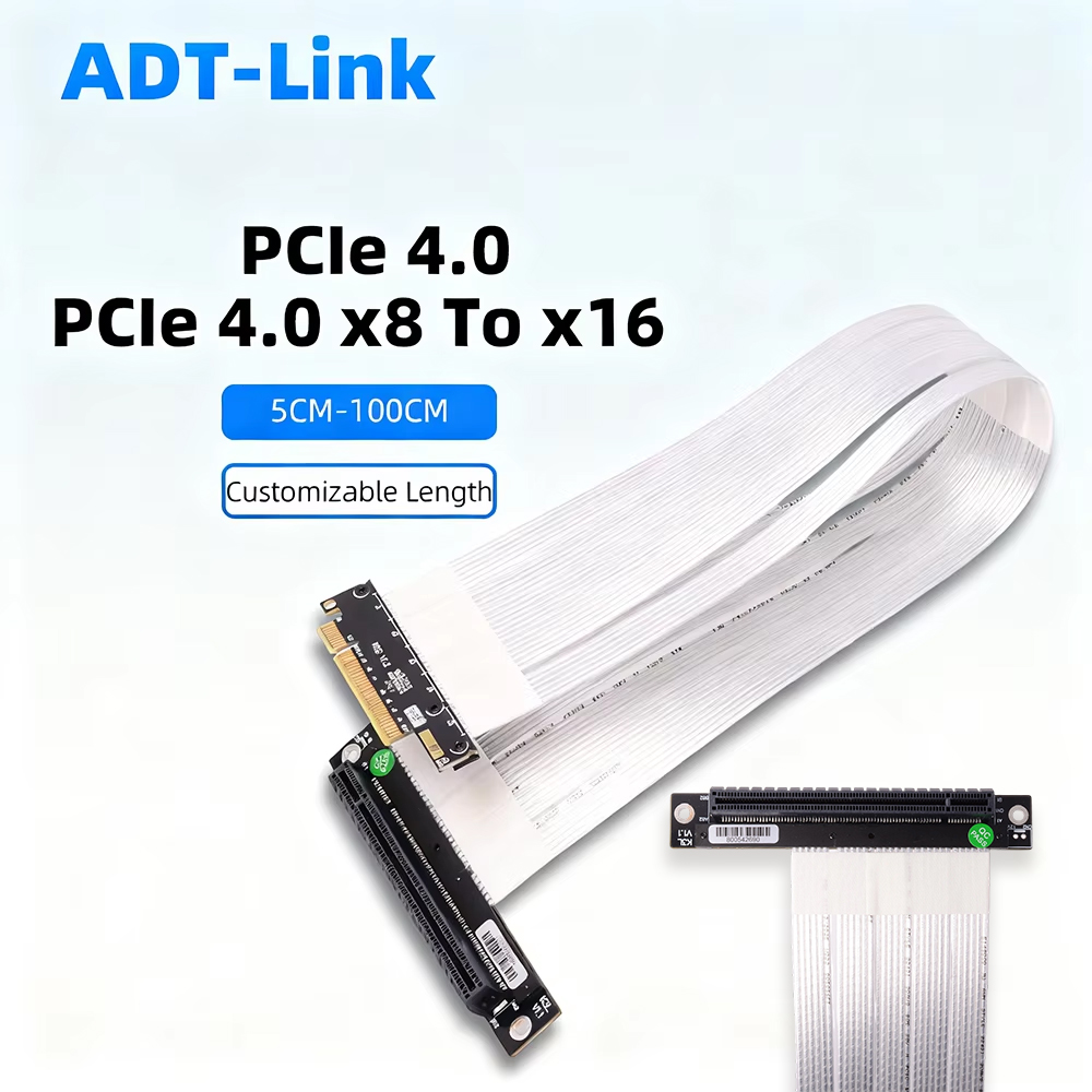 ADT-Link PCIE 4.0 / 3.0 X8 To  - огляд і ціна Pcie 4.0 X16 Riser Cable 90 Degree